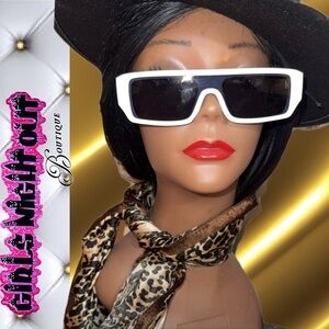 White & Gold sunglasses with dark black tint- Women Accessories